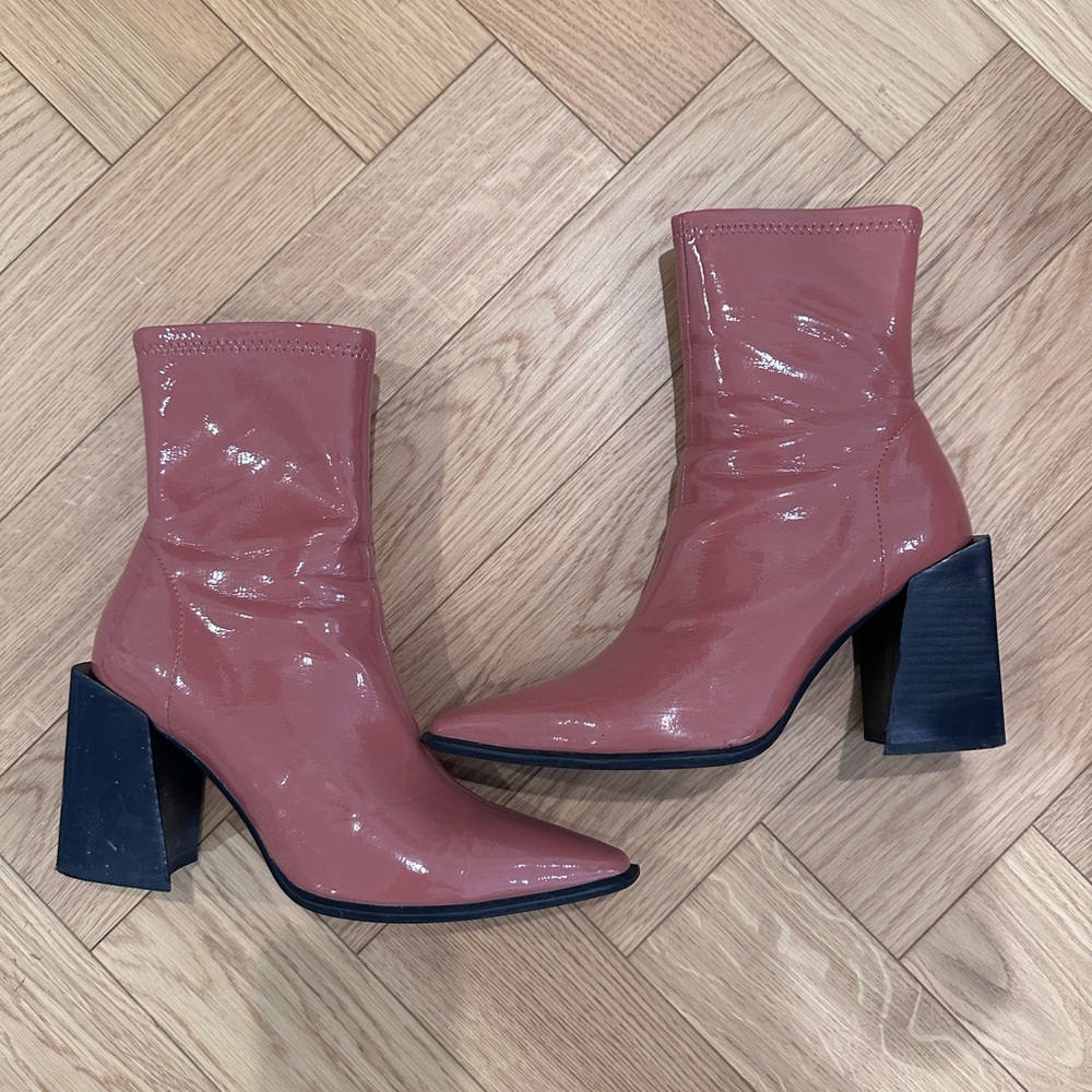 Jeffery Campbell Dark Rose Crinkle Pattern Boots